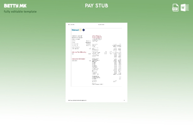 Модерен стил на Walmart шаблон за изјава за заработка и одбитоци